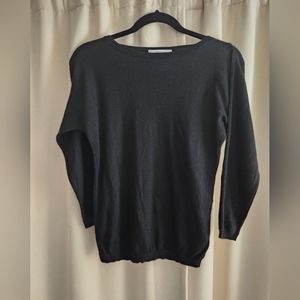 Max Mara Black Silk Cashmere Crewneck Sweater Jumper S